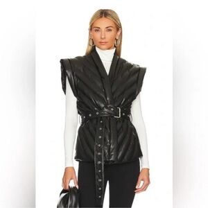 Blank NYC Anthropologie Faux Leather Puffer Vest